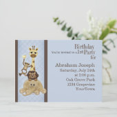 Invitation de fête d'anniversaire du garçon de (Debout devant)
