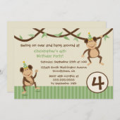 Invitation de fête d'anniversaire du garçon de (Devant / Derrière)