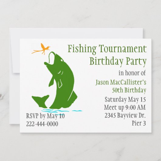 Invitation de fête d'anniversaire du pêcheur (Devant)
