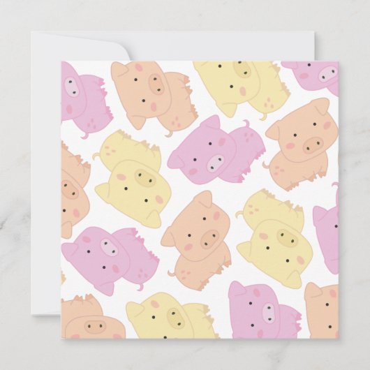 Invitation de fête d'anniversaire du petit porc (Devant)