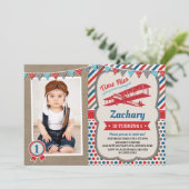 Invitation de fête d'anniversaire du pilote d'avio (Debout devant)