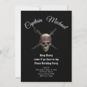 Invitation de fête d'anniversaire du Pirate (Devant)