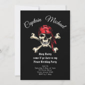 Invitation de fête d'anniversaire du Pirate (Devant)
