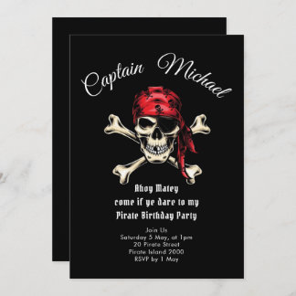 Invitation de fête d'anniversaire du Pirate