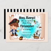 Invitation de fête d'anniversaire du Pirate (Devant / Derrière)