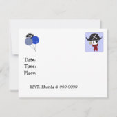 Invitation de fête d'anniversaire du Pirate (Dos)