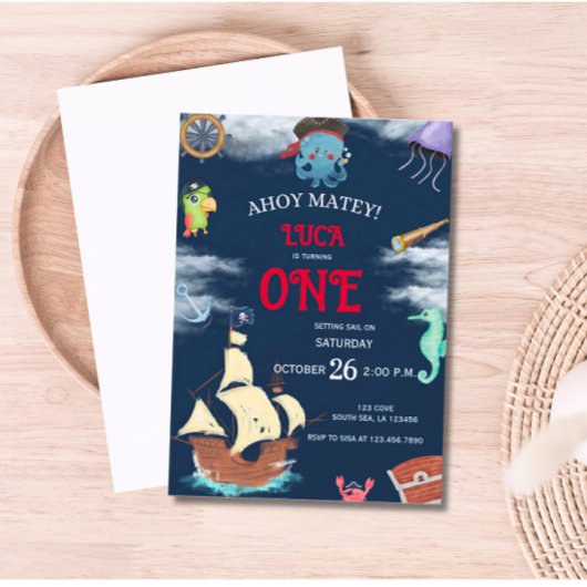 Invitation de fête d'anniversaire du Pirate