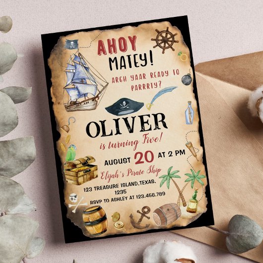 Invitation de fête d'anniversaire du Pirate