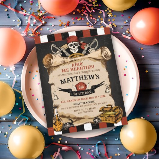 Invitation de fête d'anniversaire du Pirate