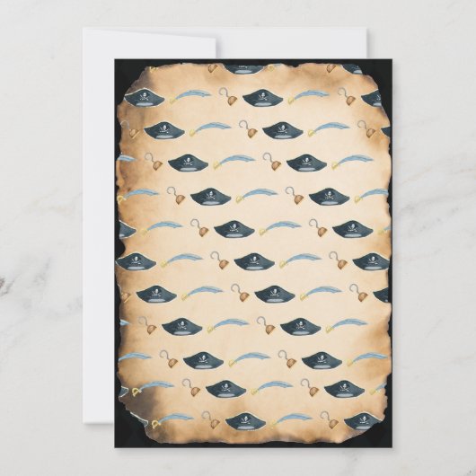 Invitation de fête d'anniversaire du Pirate (Dos)