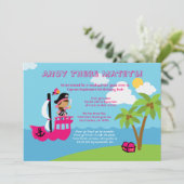 Invitation de fête d'anniversaire du pirate de la (Debout devant)