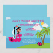 Invitation de fête d'anniversaire du pirate de la (Devant / Derrière)