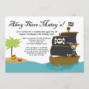 Invitation de fête d'anniversaire du pirate du