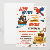 Invitation de fête d'anniversaire du Pirate modifi (Devant / Derrière)