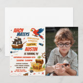 Invitation de fête d'anniversaire du Pirate modifi (Devant / Derrière)