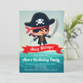 Invitation de fête d'anniversaire du pirate pour u (Debout devant)