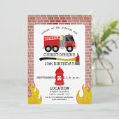 Invitation de fête d'anniversaire du pompier (Debout devant)