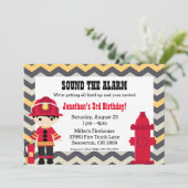 Invitation de fête d'anniversaire du pompier (Debout devant)