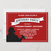 Invitation de fête d'anniversaire du pompier (Devant)