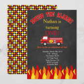 Invitation de fête d'anniversaire du premier moteu (Devant / Derrière)