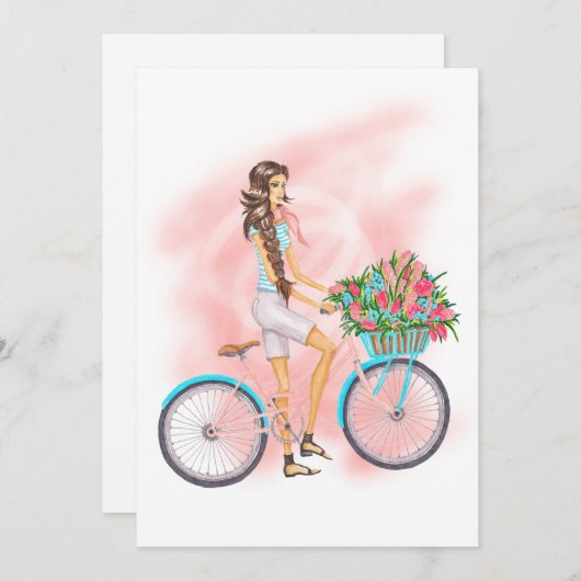 Invitation de fête d'anniversaire du printemps (Devant / Derrière)