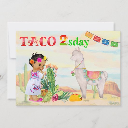 Invitation de fête d'anniversaire du taco 2sday (Devant)
