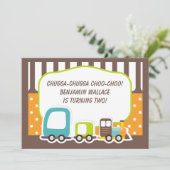 Invitation de fête d'anniversaire du train Chugga (Debout devant)