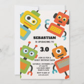 Invitation de fête d'anniversaire d'un robot modif (Devant)
