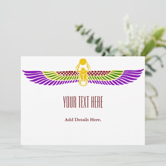 Invitation de fête d'anniversaire égyptienne - Sim (Debout devant)