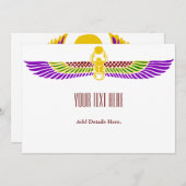 Invitation de fête d'anniversaire égyptienne - Sim (Devant / Derrière)