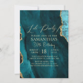 Invitation de fête d'anniversaire Emerald Gold (Devant)