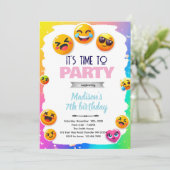 Invitation de fête d'anniversaire Emoji (Debout devant)