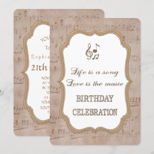 Invitation de fête d'anniversaire en feuille de mu