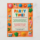 Invitation de fête d'anniversaire en feutre pour e (Devant)