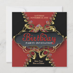 Invitation de fête d'anniversaire exotique Black R