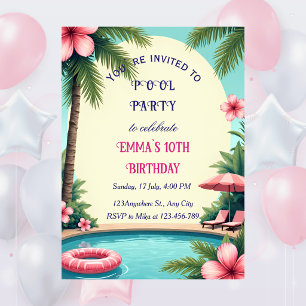 Invitation de fête d'anniversaire fantaisiste au b
