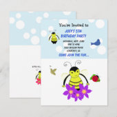 Invitation de fête d'anniversaire fantaisiste de l (Devant / Derrière)