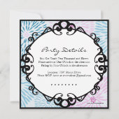 Invitation de fête d'anniversaire fantasque et mod (Dos)
