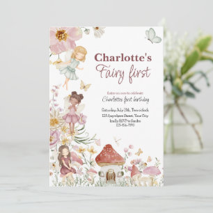 Invitation de fête d'anniversaire féerique et fant