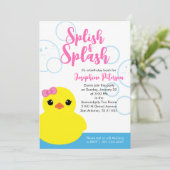 Invitation de fête d'anniversaire fille Canard en  (Debout devant)