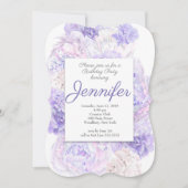 Invitation de fête d'anniversaire florale violet (Devant)