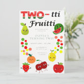 Invitation de fête d'anniversaire Fruitti à deux t (Debout devant)