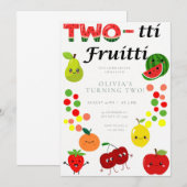 Invitation de fête d'anniversaire Fruitti à deux t (Devant / Derrière)