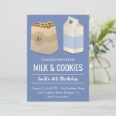 Invitation de fête d'anniversaire garçon Bleu Lait (Debout devant)