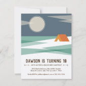 Invitation de fête d'anniversaire, Garçon, Campout (Devant)