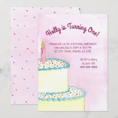Invitation de fête d'anniversaire - Gâteaux et arr (Devant / Derrière)