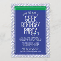 Invitation de fête d'anniversaire geek