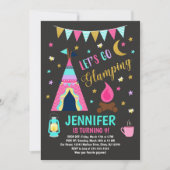 Invitation de fête d'anniversaire Glamping / Campi (Devant)
