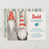 Invitation de fête d'anniversaire Gnome d'hiver (Devant / Derrière)