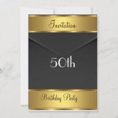 Invitation de fête d'anniversaire Gold 50e fête d' (Devant)